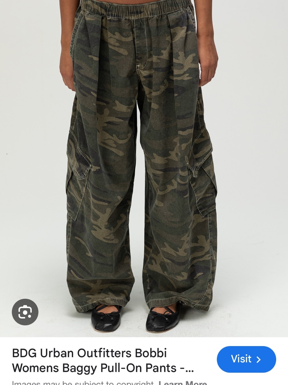 ISO BDG Wide-Leg Camouflage Cargo Pants - Olive Camo